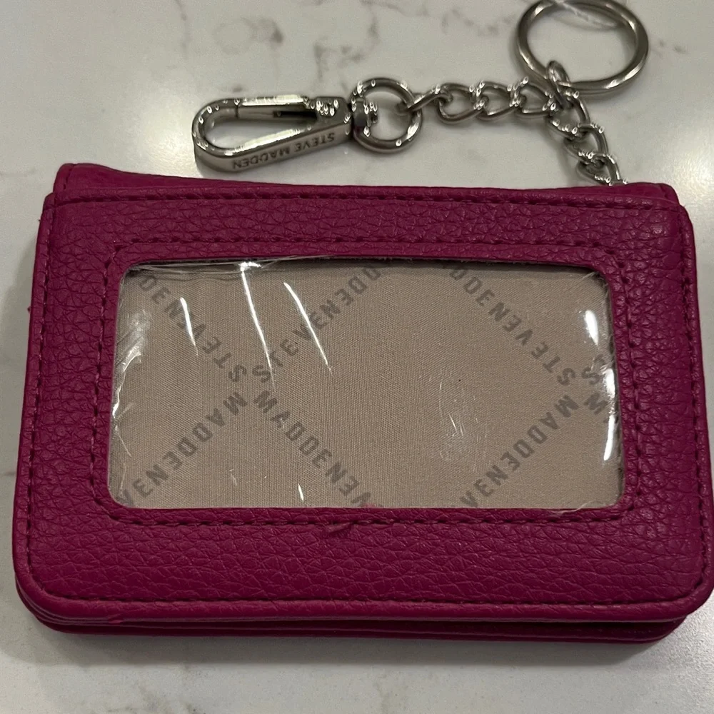 Steve Madden Fuchsia Keychain Card Holder